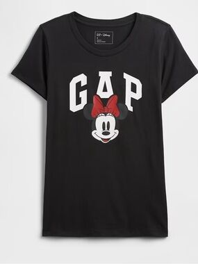 NWT Women’s Gap Disney Minnie Mouse Black Short Sleeve T-shirt, size medium